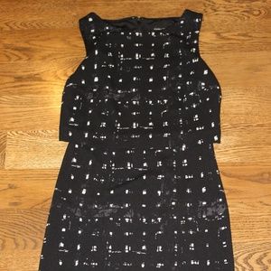 Ivanka Trump Black/White Overlay Dress